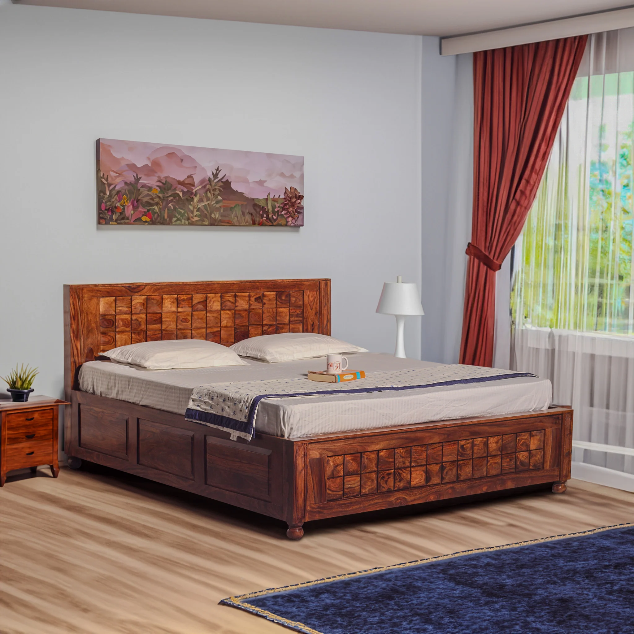 Wooden Double Bed - image 1